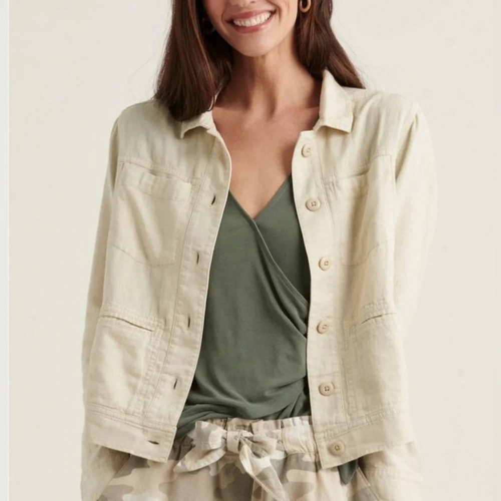 LUCKY BRAND  Tomboy Utility Jacket Linen Blend M
